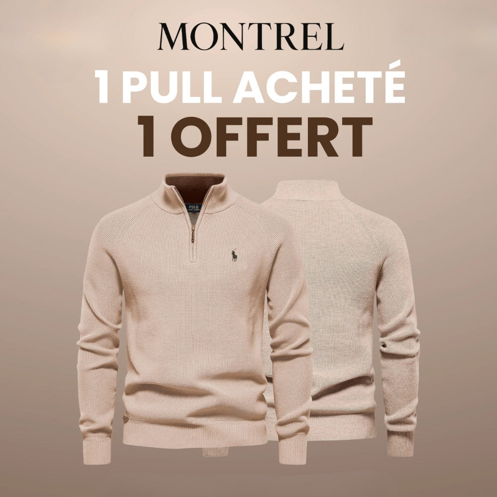 Pull Col Zippé  R&L 1+1 (DÉSTOCKAGE)